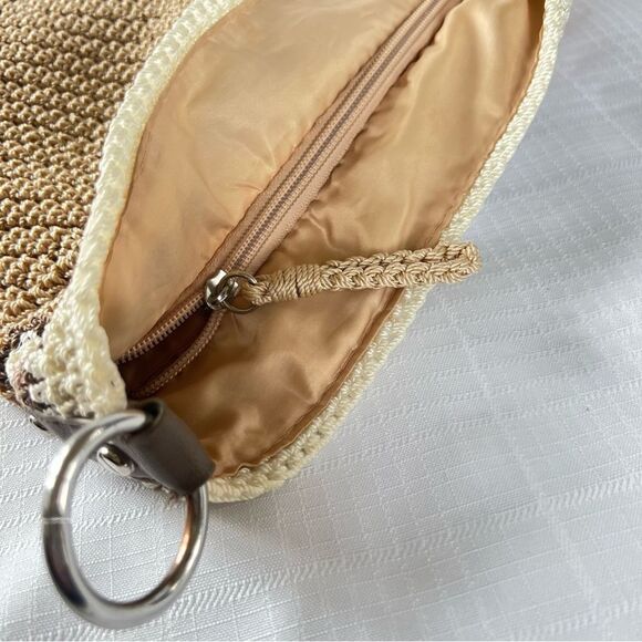 The SAK Hobo Neutral Tan Crochet Braided Strap Boho Women's Bag Purse - Picture 9 of 15